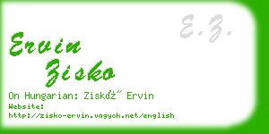 ervin zisko business card